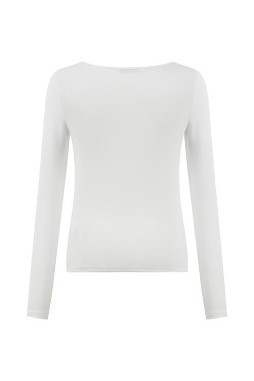  ASİMETRİK YAKA UZUN KOLLU T-SHIRT