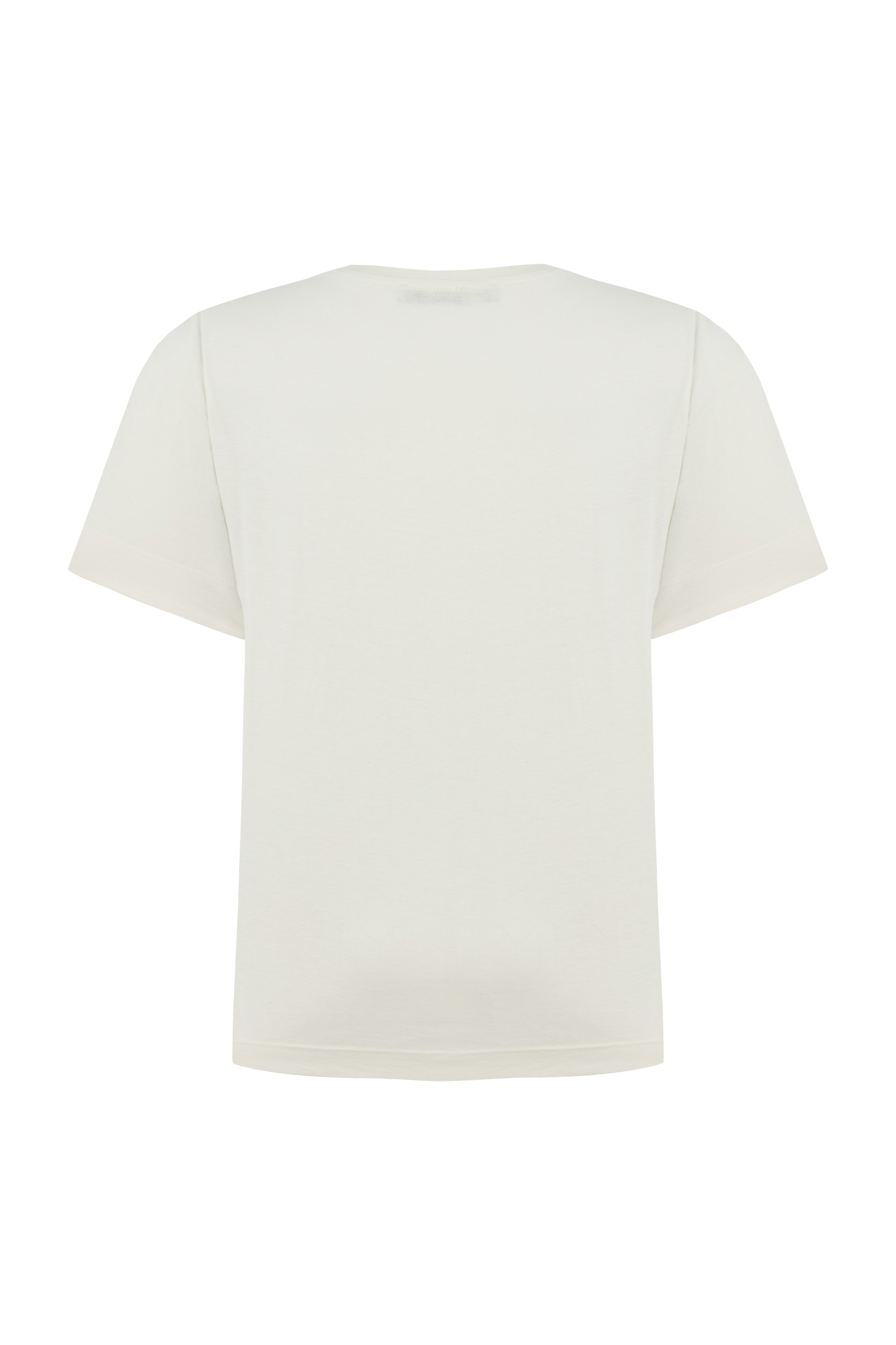 SLOGAN DETAYLI KISA KOLLU T-SHIRT