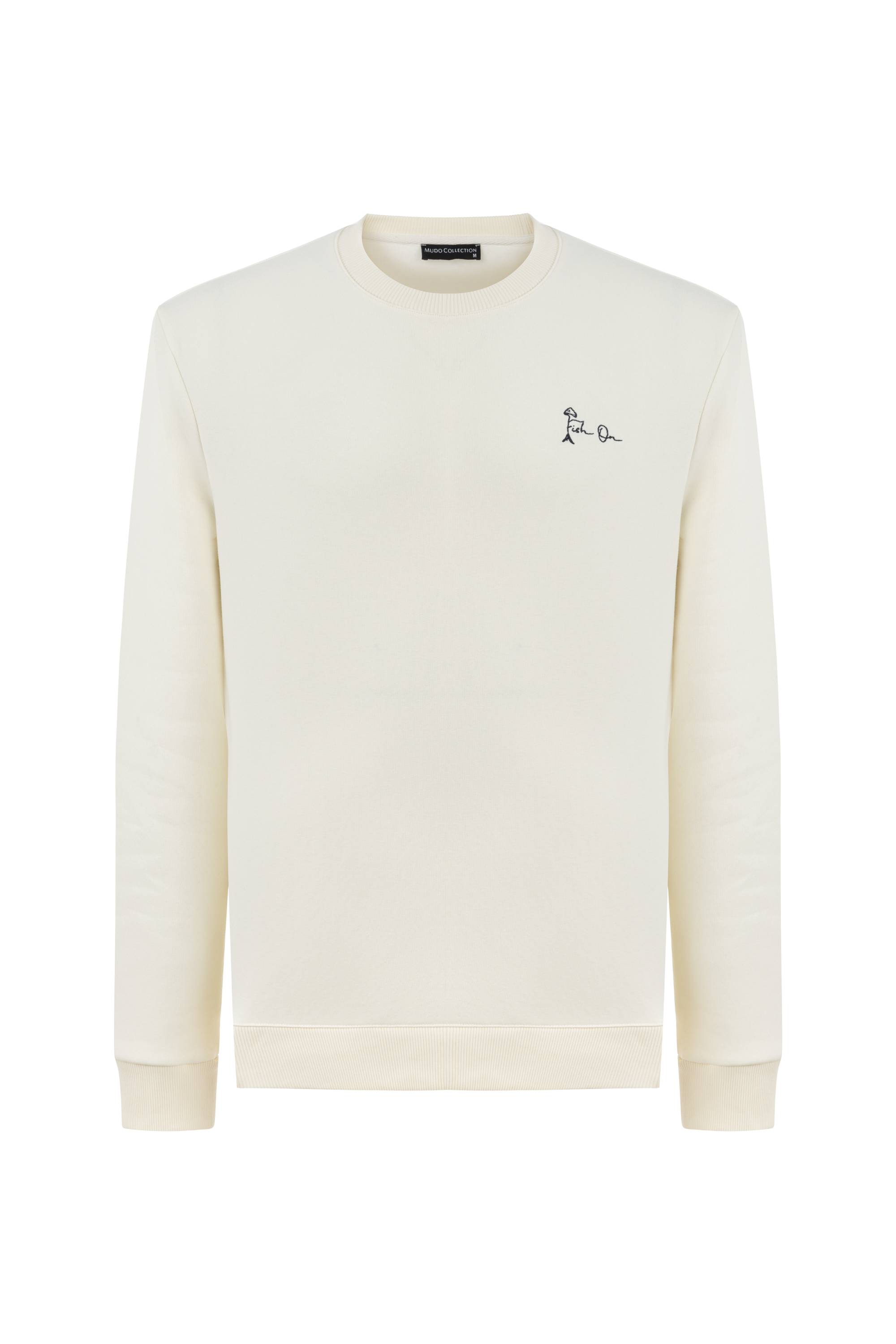 NAKIŞ DETAYLI BİSİKLET YAKA SWEATSHIRT