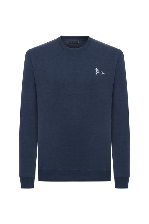  NAKIŞ DETAYLI BİSİKLET YAKA SWEATSHIRT