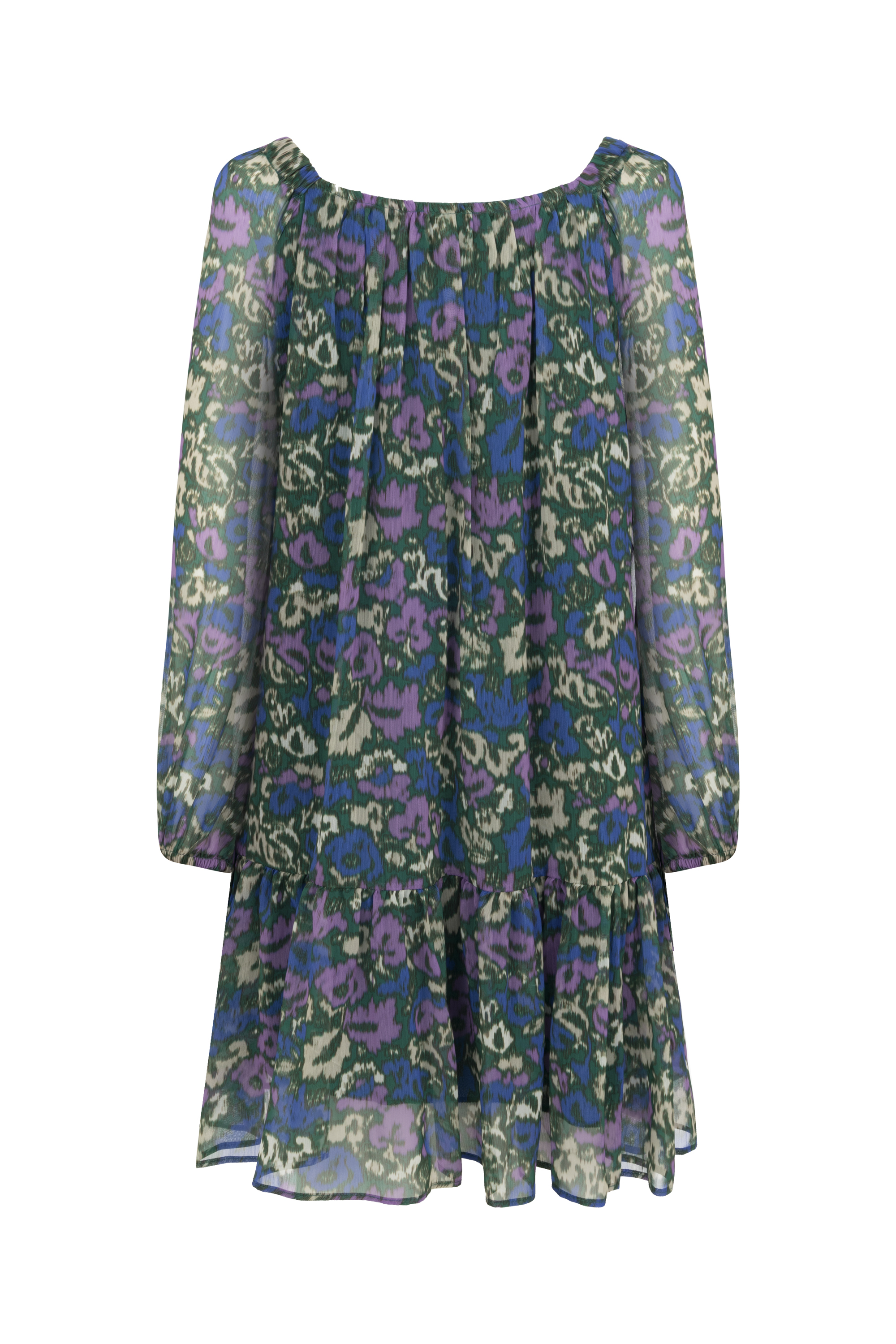 ÇİÇEK DESENLİ MİNİ KLOŞ ELBİSE