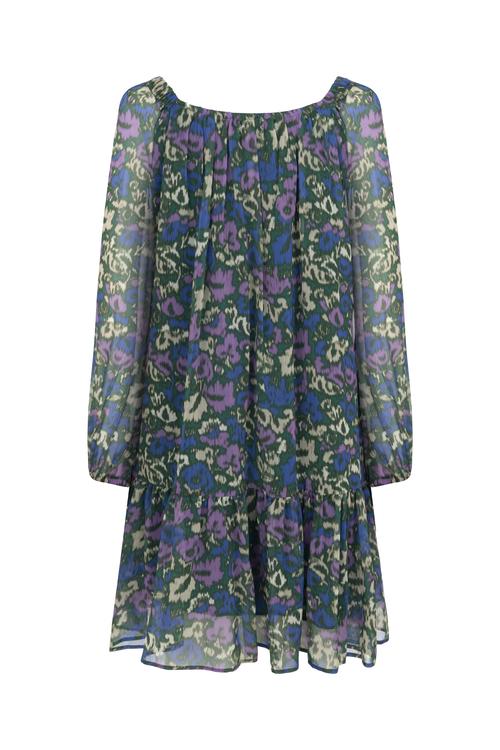  ÇİÇEK DESENLİ MİNİ KLOŞ ELBİSE