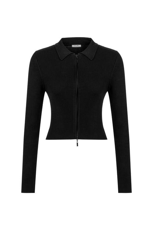  FİTİLLİ POLO YAKA TRİKO HIRKA