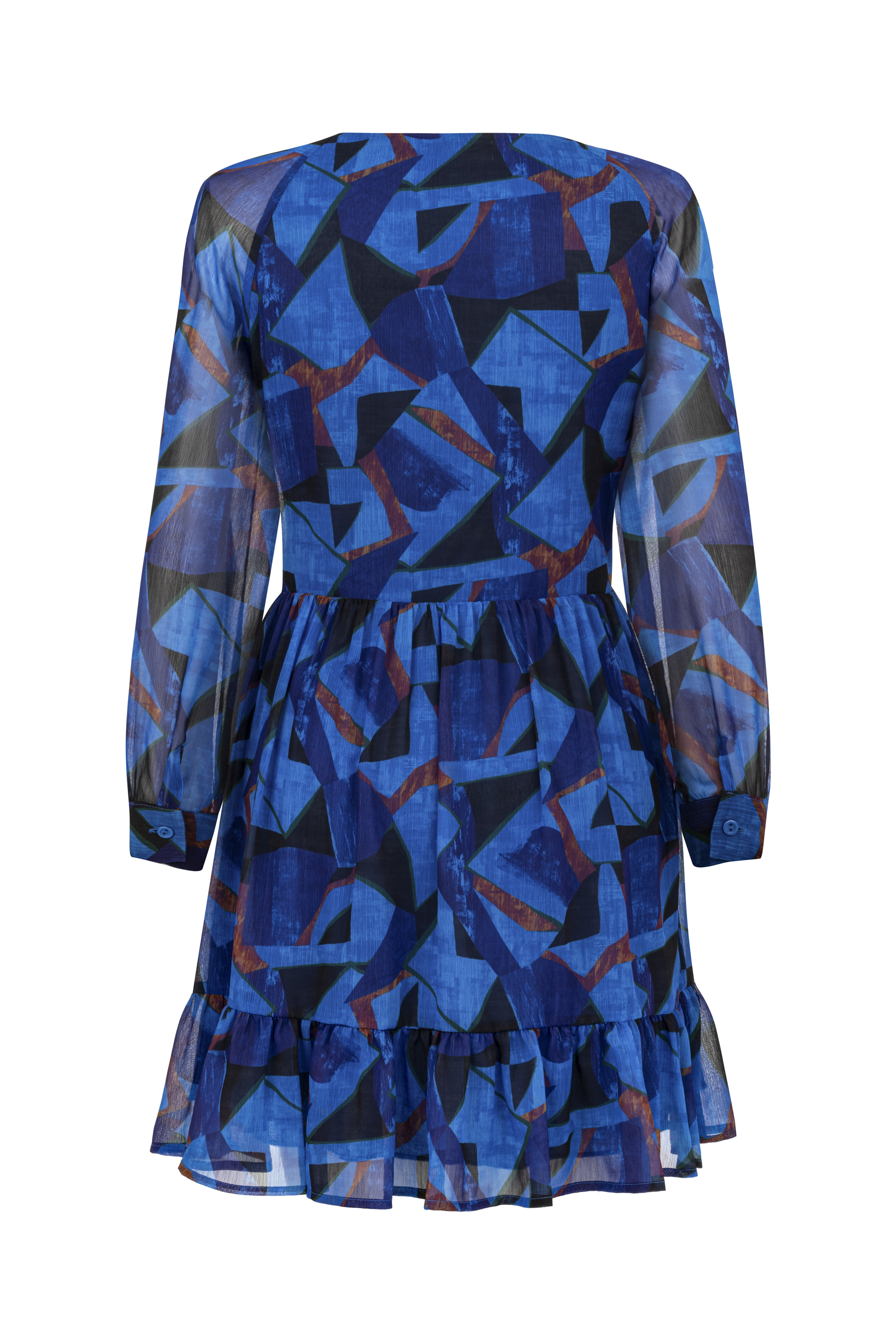 BASKILI A FORM MİNİ KLOŞ ELBİSE