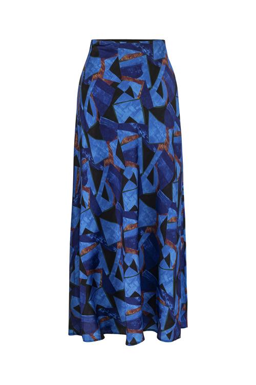  BASKILI A FORM MİDİ ETEK