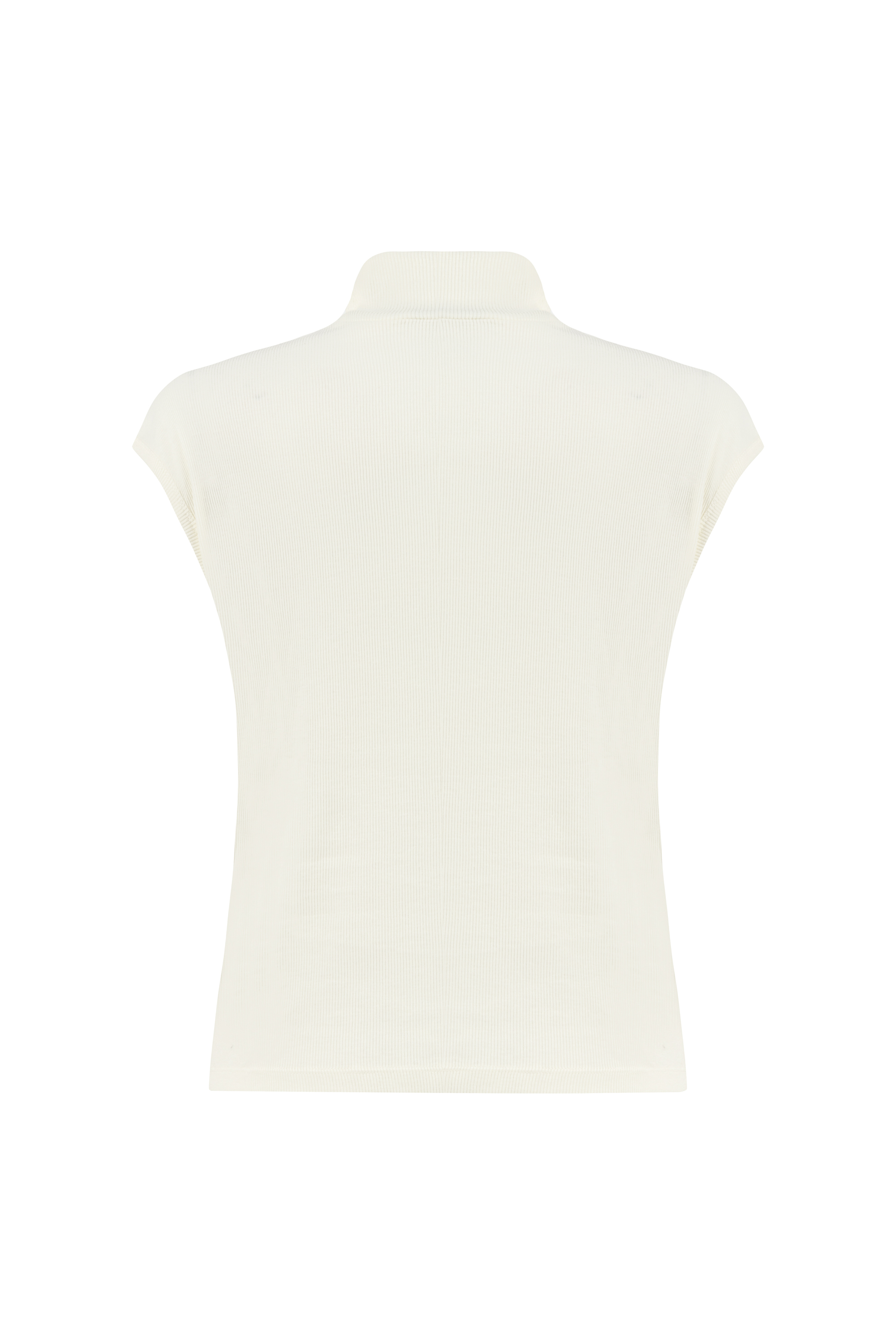 DİK YAKA KOLSUZ T-SHIRT