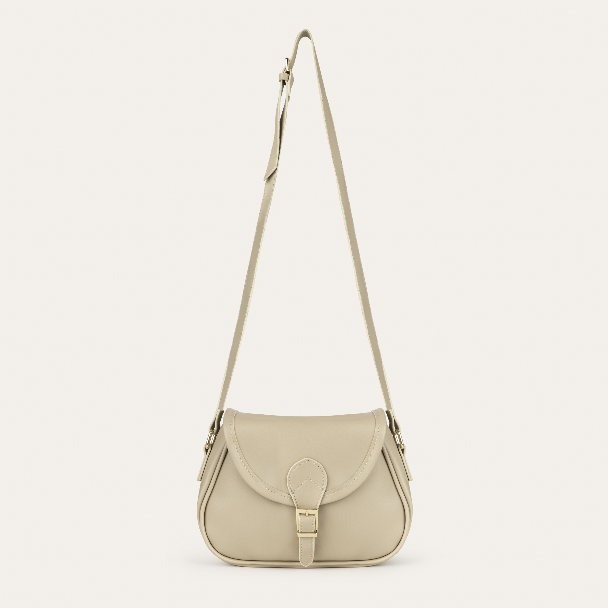 TOKA DETAYLI DERİ GÖRÜNÜMLÜ OMUZ ÇANTASI