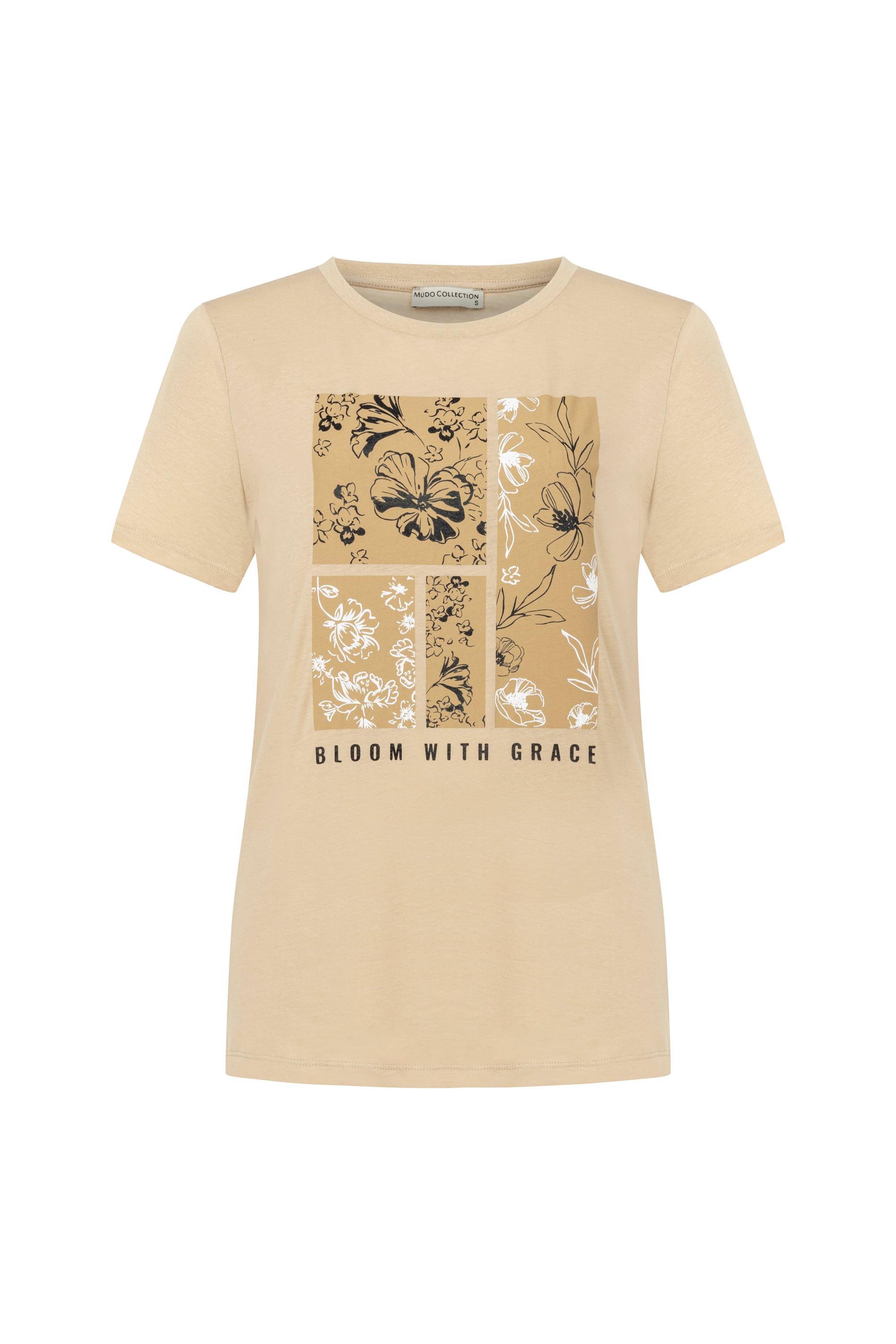 ÇİÇEK BASKILI KISA KOLLU T-SHIRT