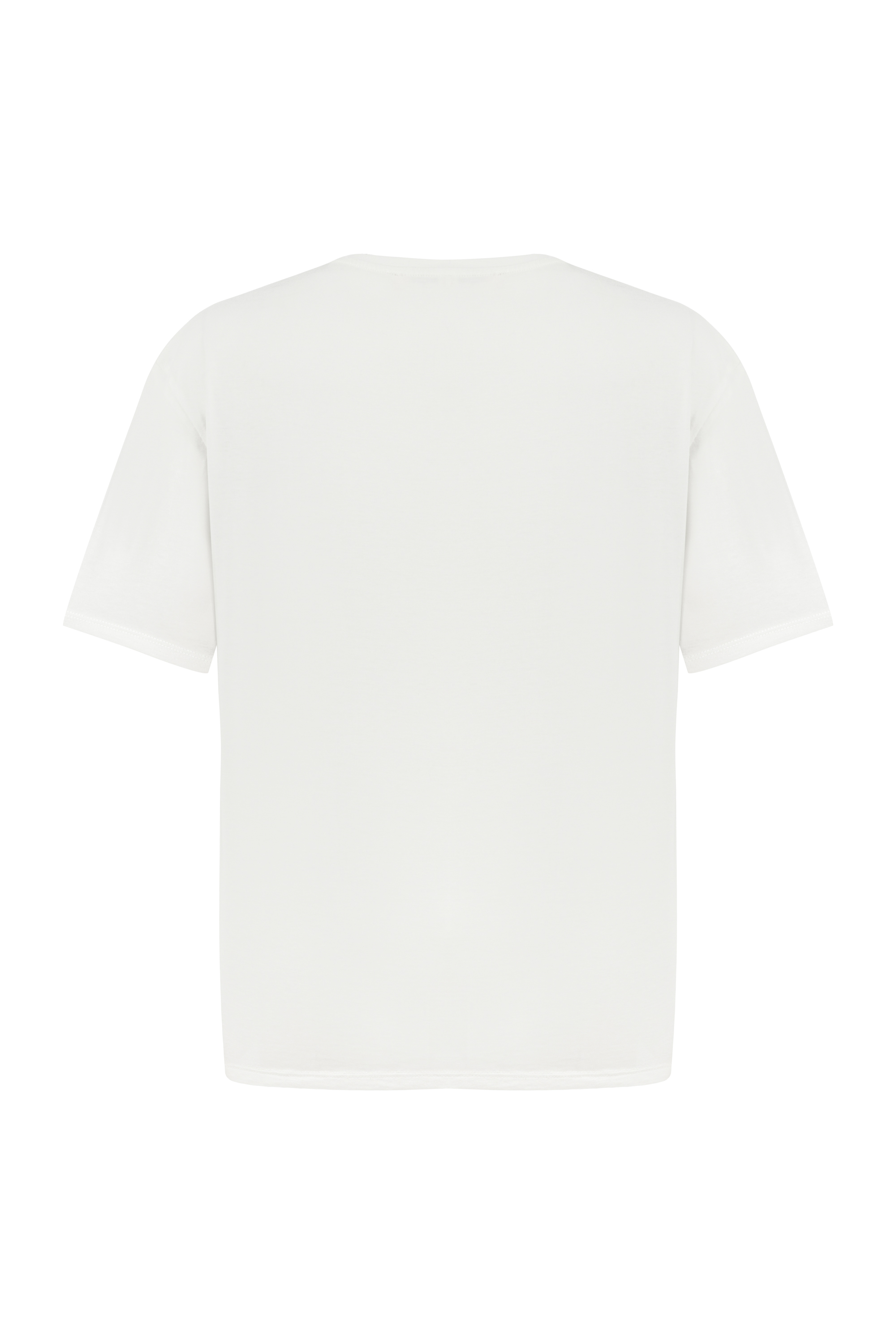 SLOGAN DETAYLI KISA KOLLU T-SHIRT