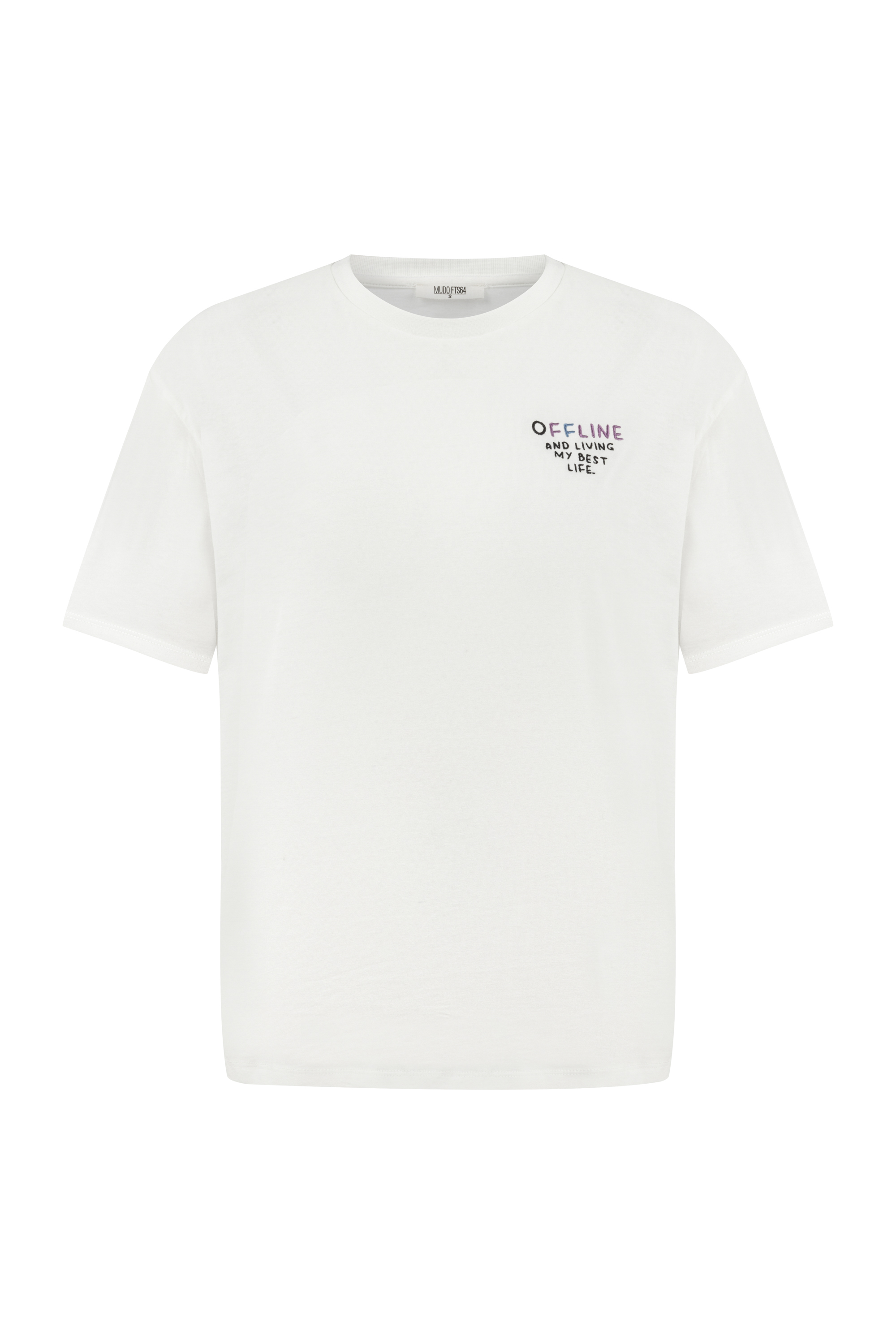 SLOGAN DETAYLI KISA KOLLU T-SHIRT