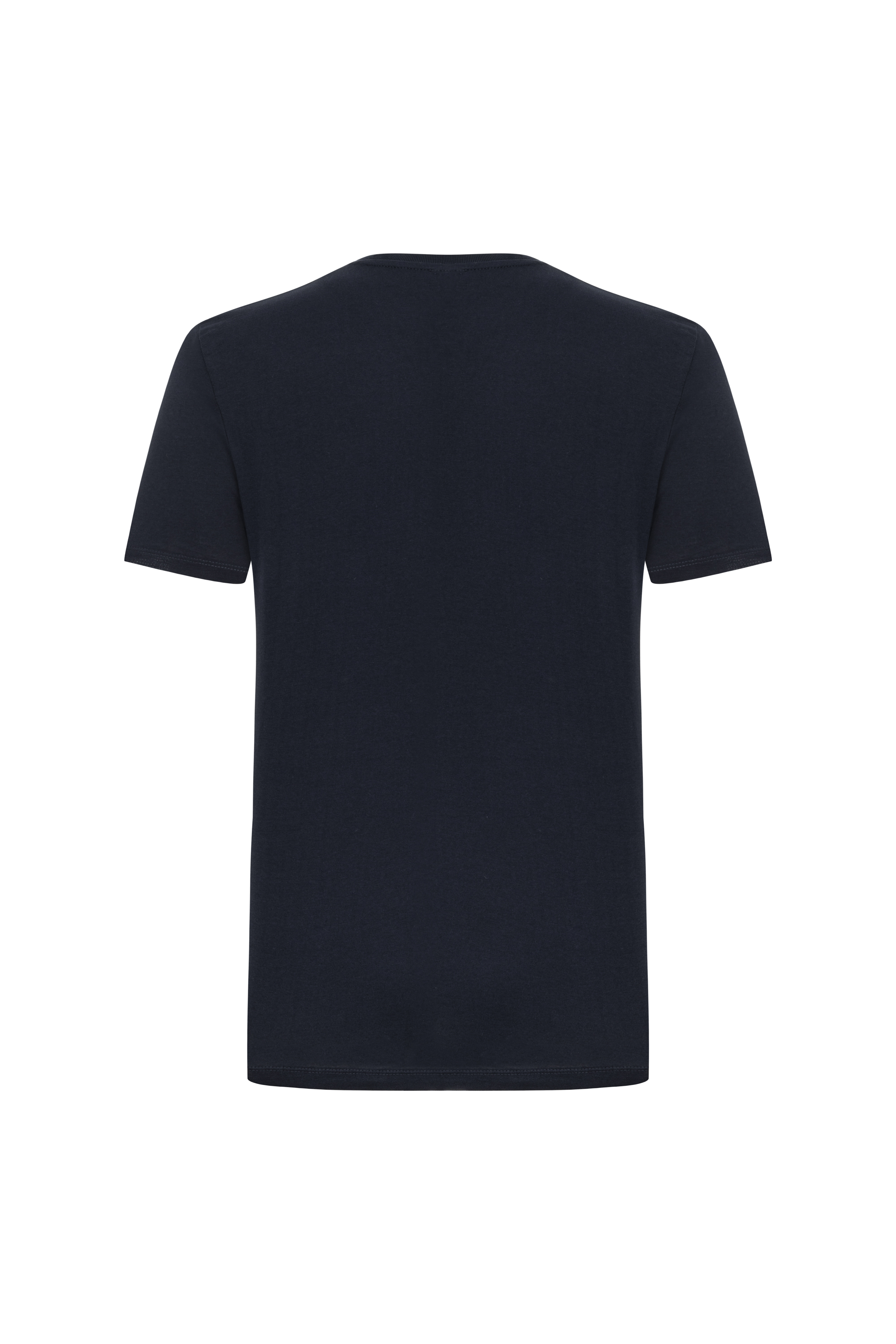 BASKILI KISA KOLLU T-SHIRT