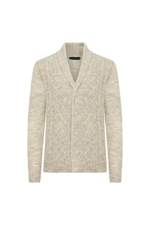  YÜN KARIŞIMLI ŞAL YAKA TRİKO HIRKA