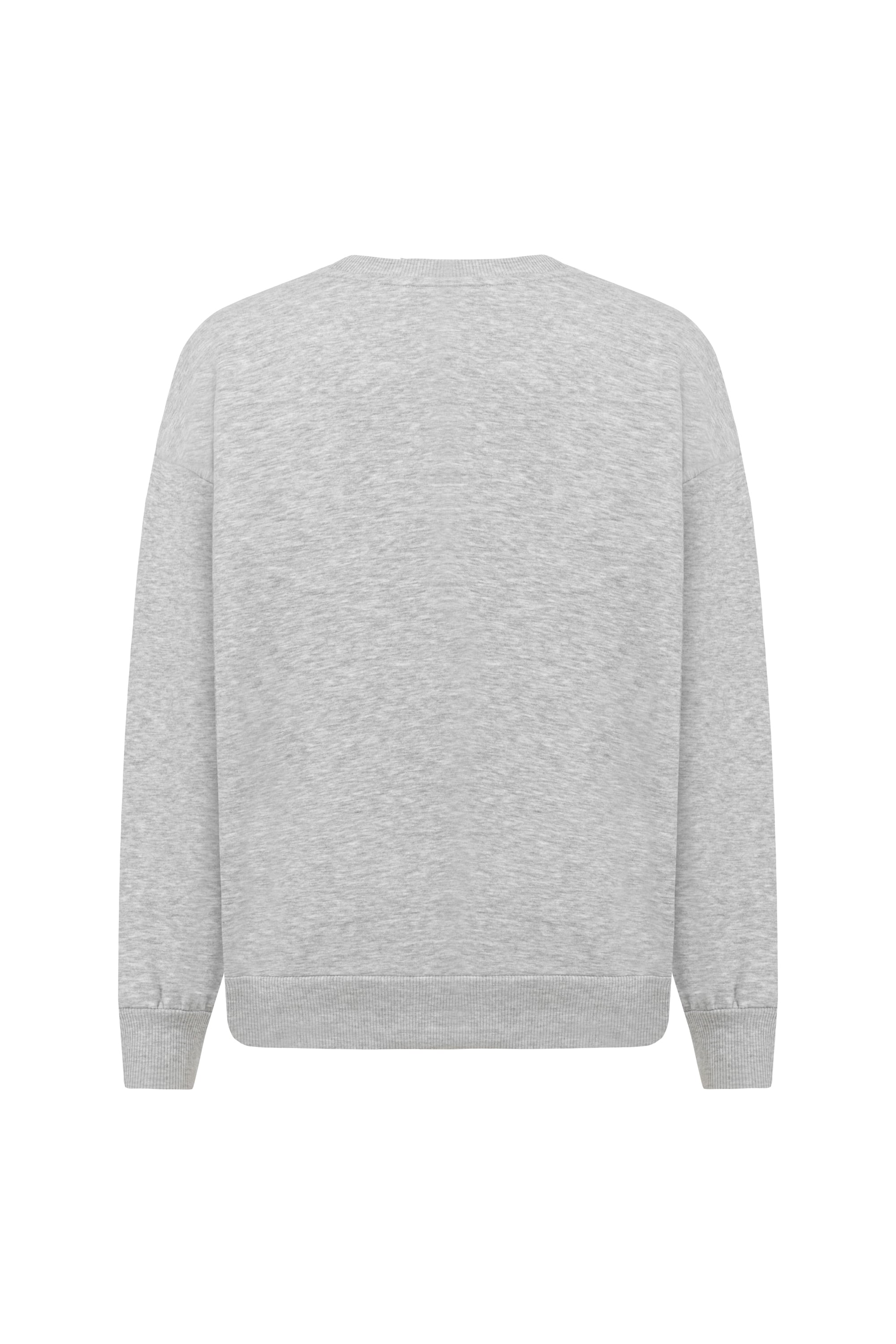 NAKIŞLI BİSİKLET YAKA SWEATSHIRT