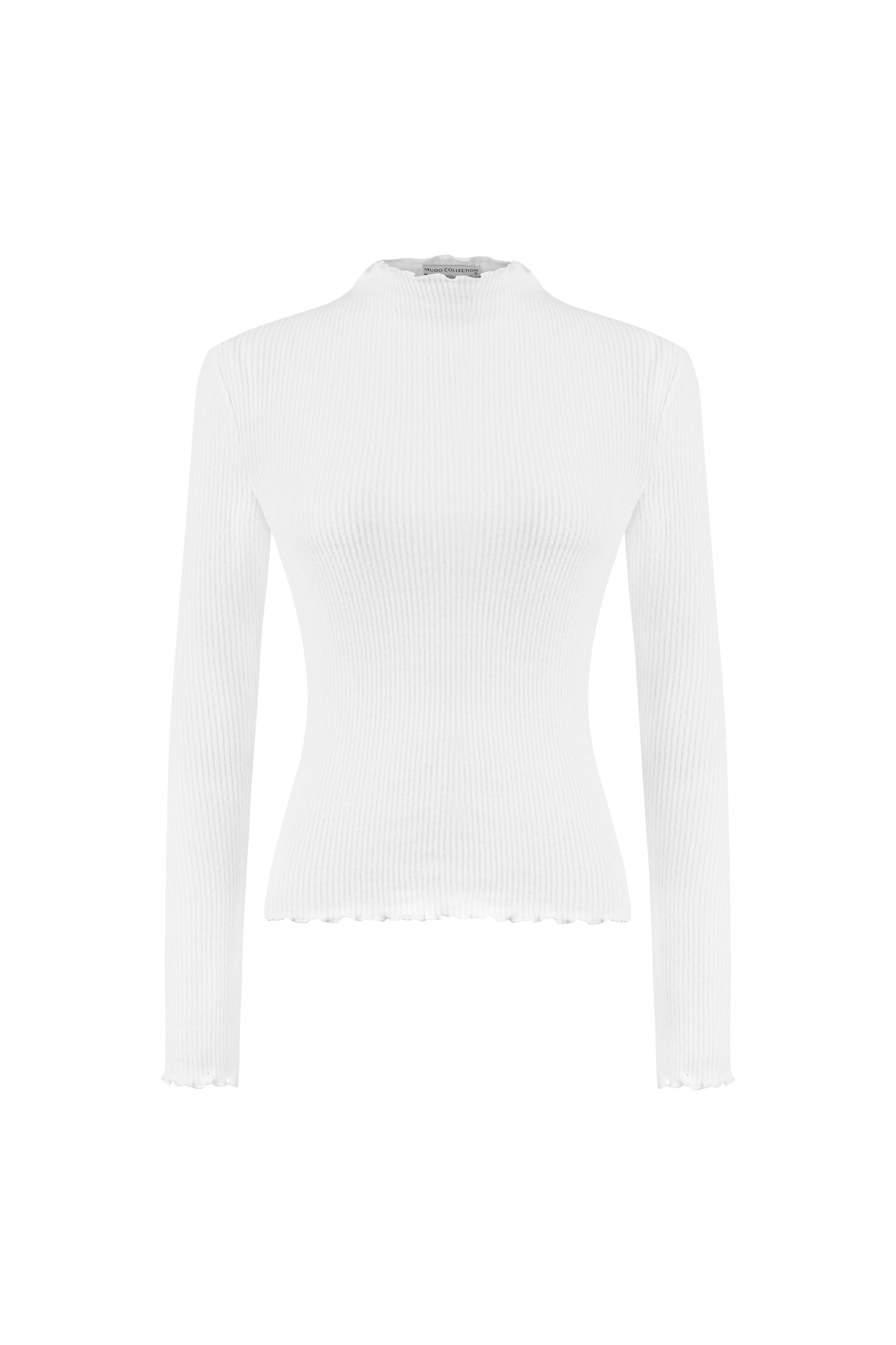 DİK YAKA UZUN KOLLU T-SHIRT