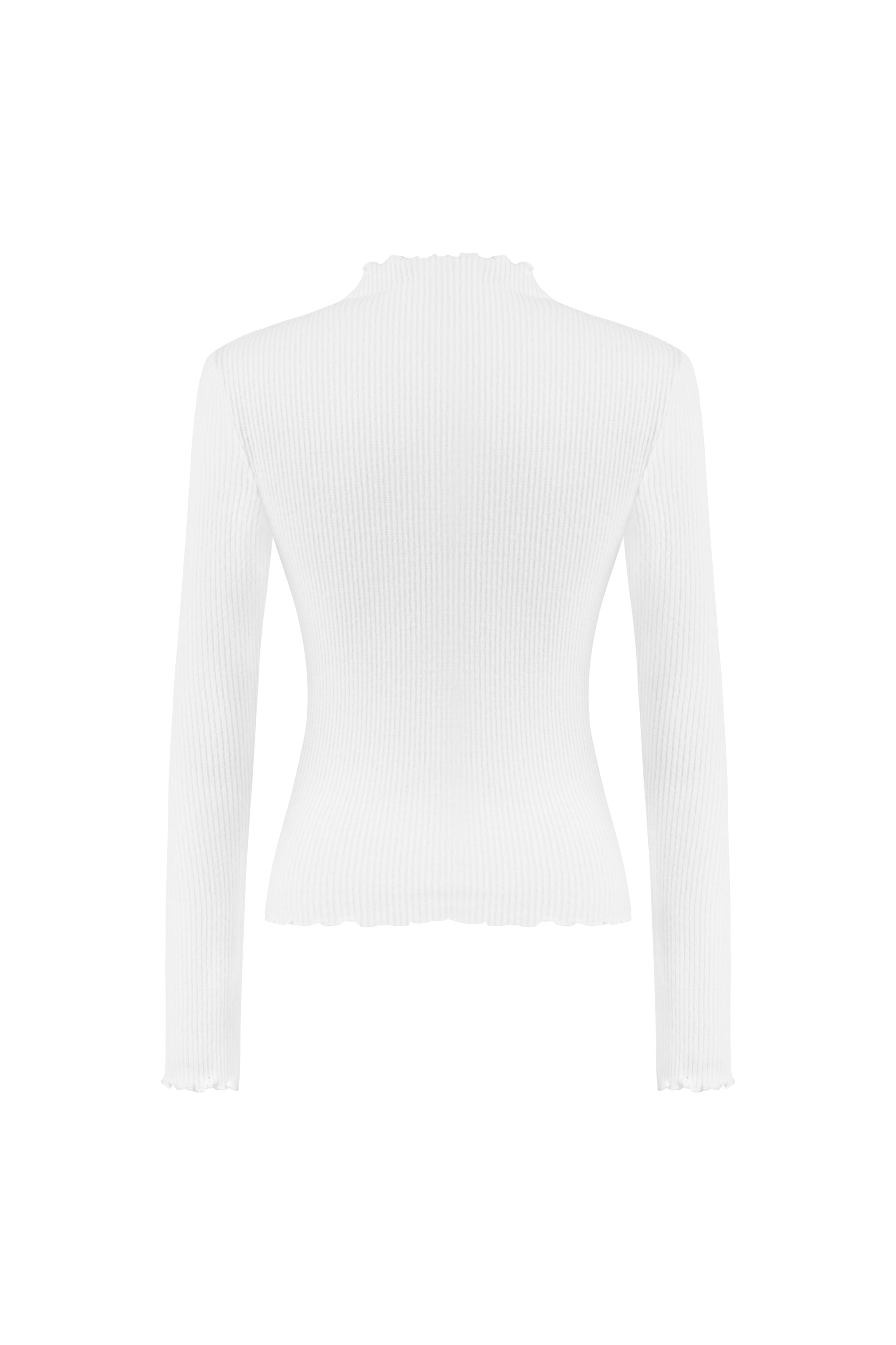 DİK YAKA UZUN KOLLU T-SHIRT