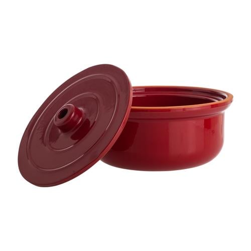 NATURAL BÜYÜK GÜVEÇ TENCERE 2,5L  KIRMIZI