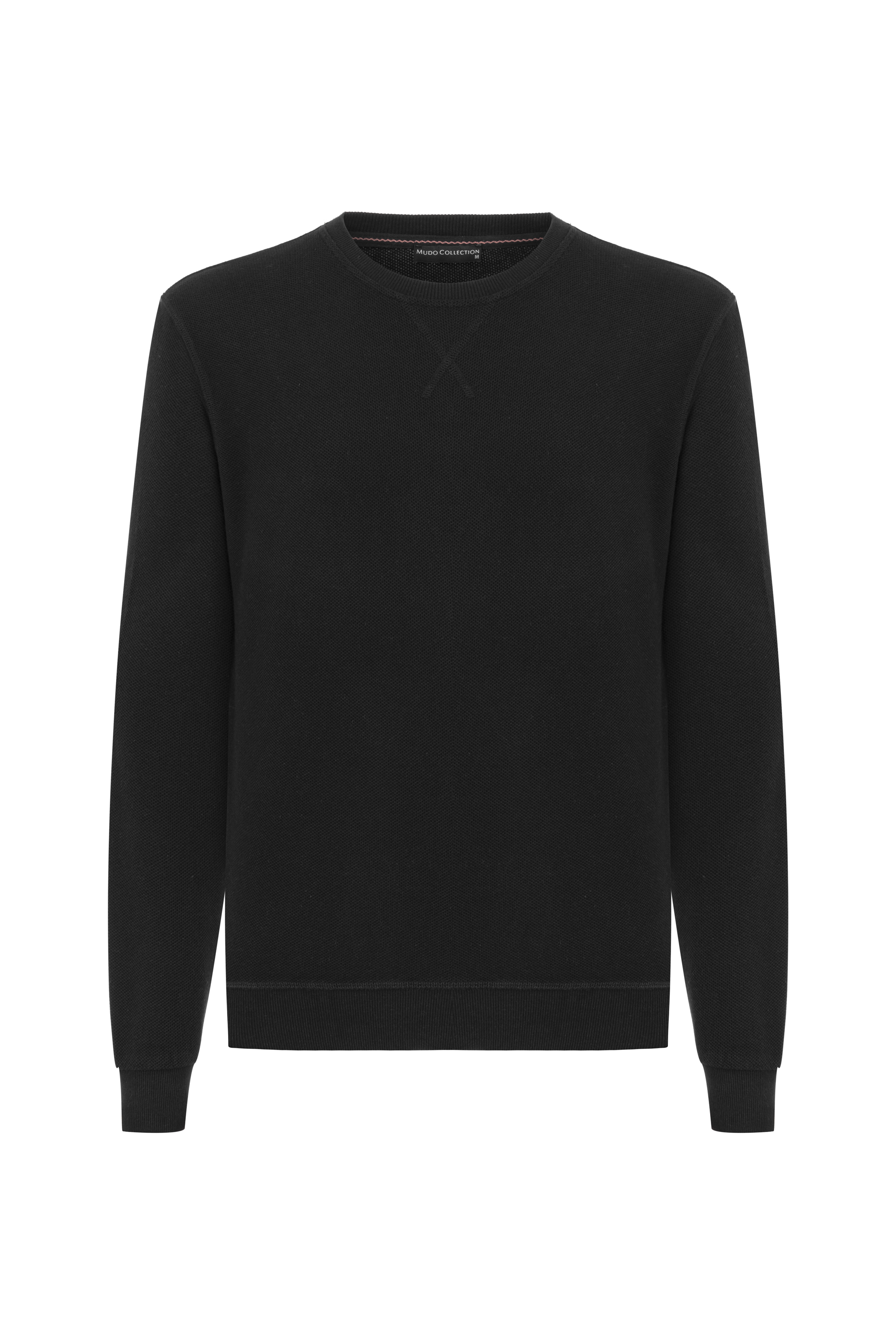 DOKULU BİSİKLET YAKA SWEATSHIRT