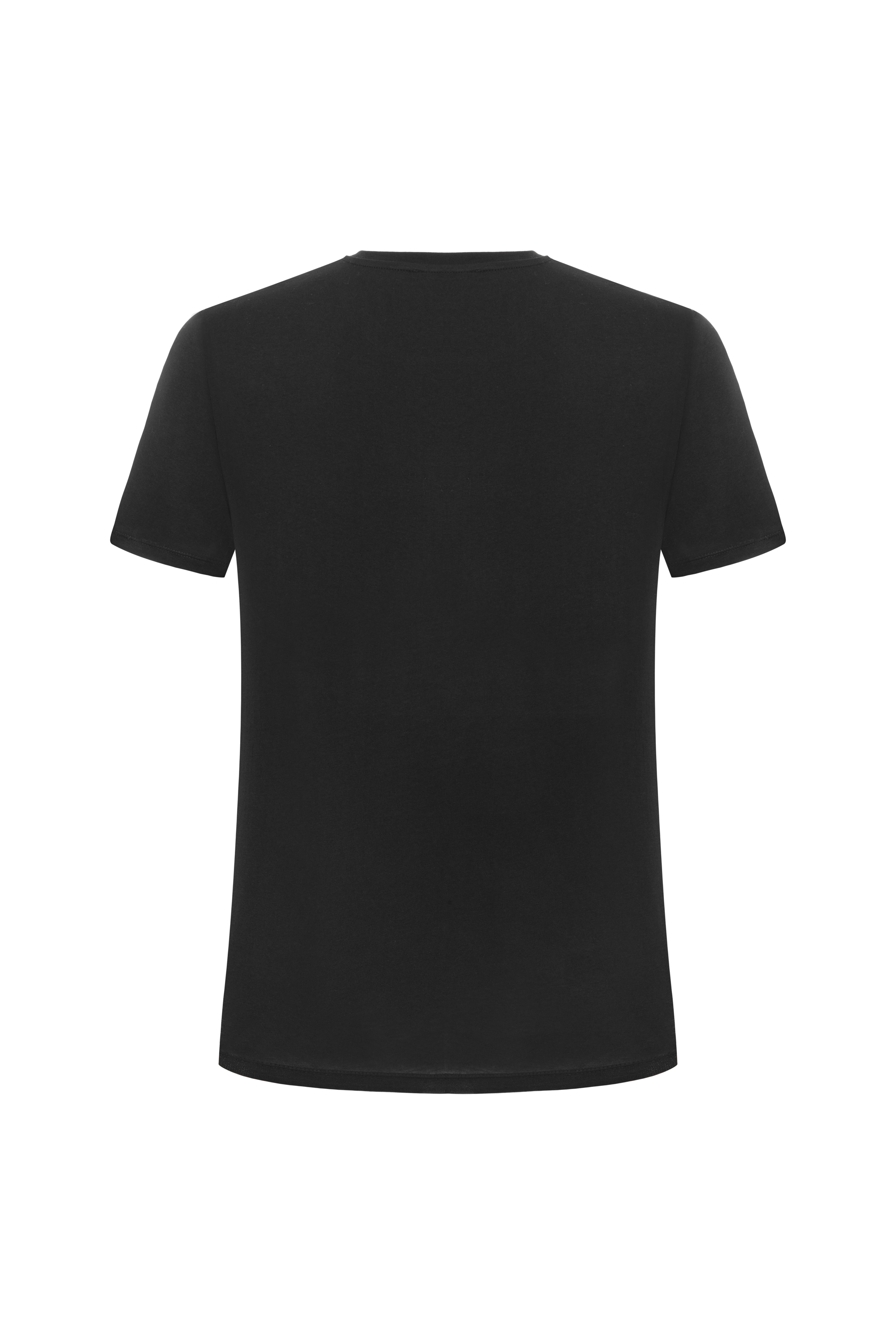 BASKILI KISA KOLLU T-SHIRT