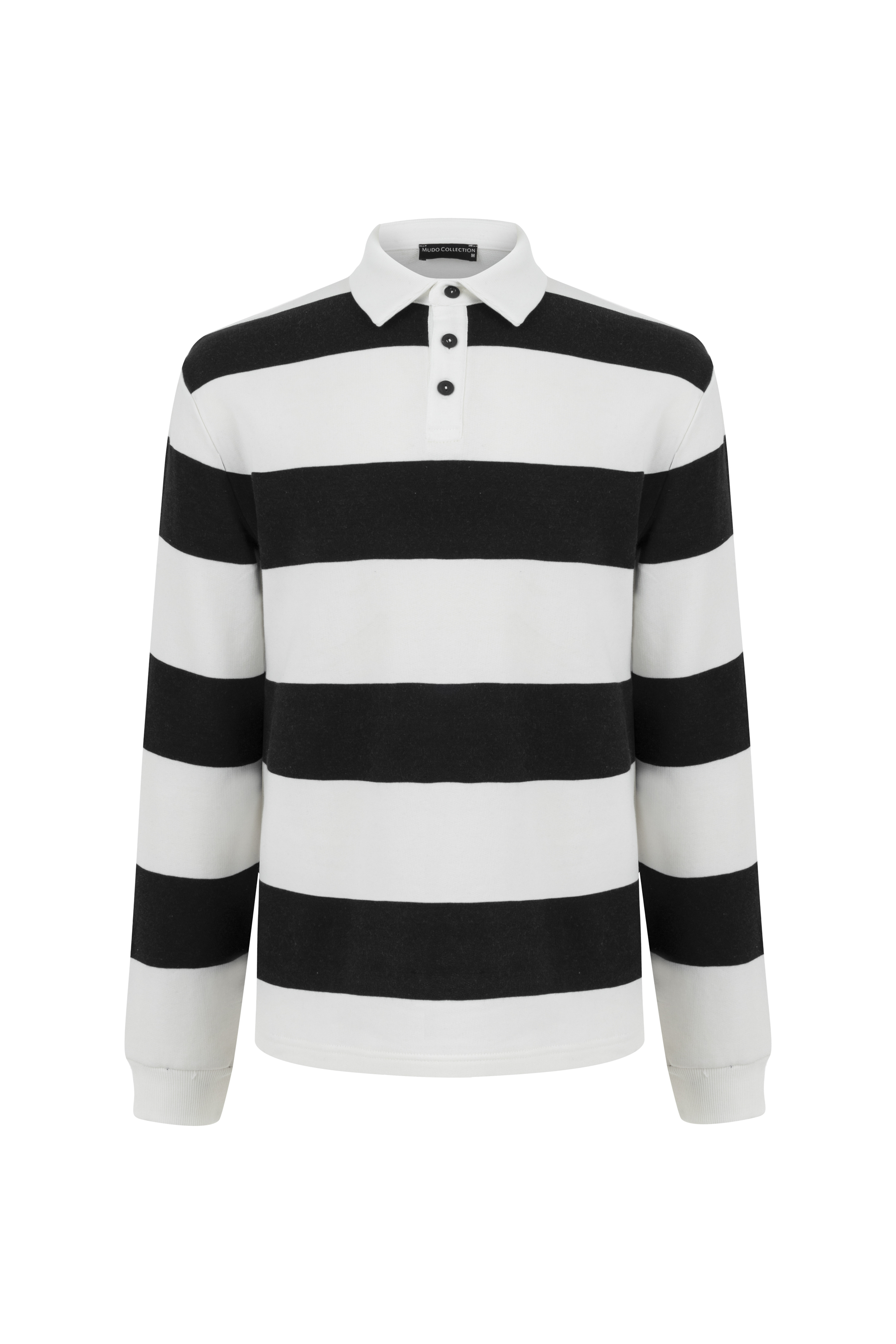 ÇİZGİLİ POLO YAKA SWEATSHIRT