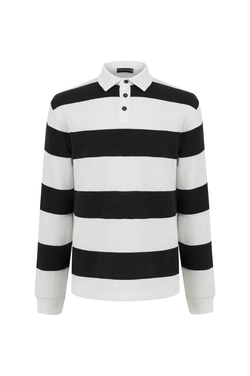  ÇİZGİLİ POLO YAKA SWEATSHIRT
