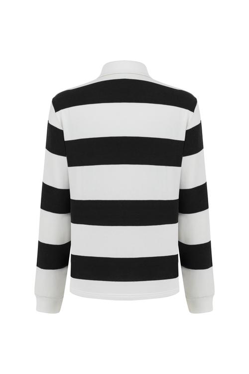  ÇİZGİLİ POLO YAKA SWEATSHIRT