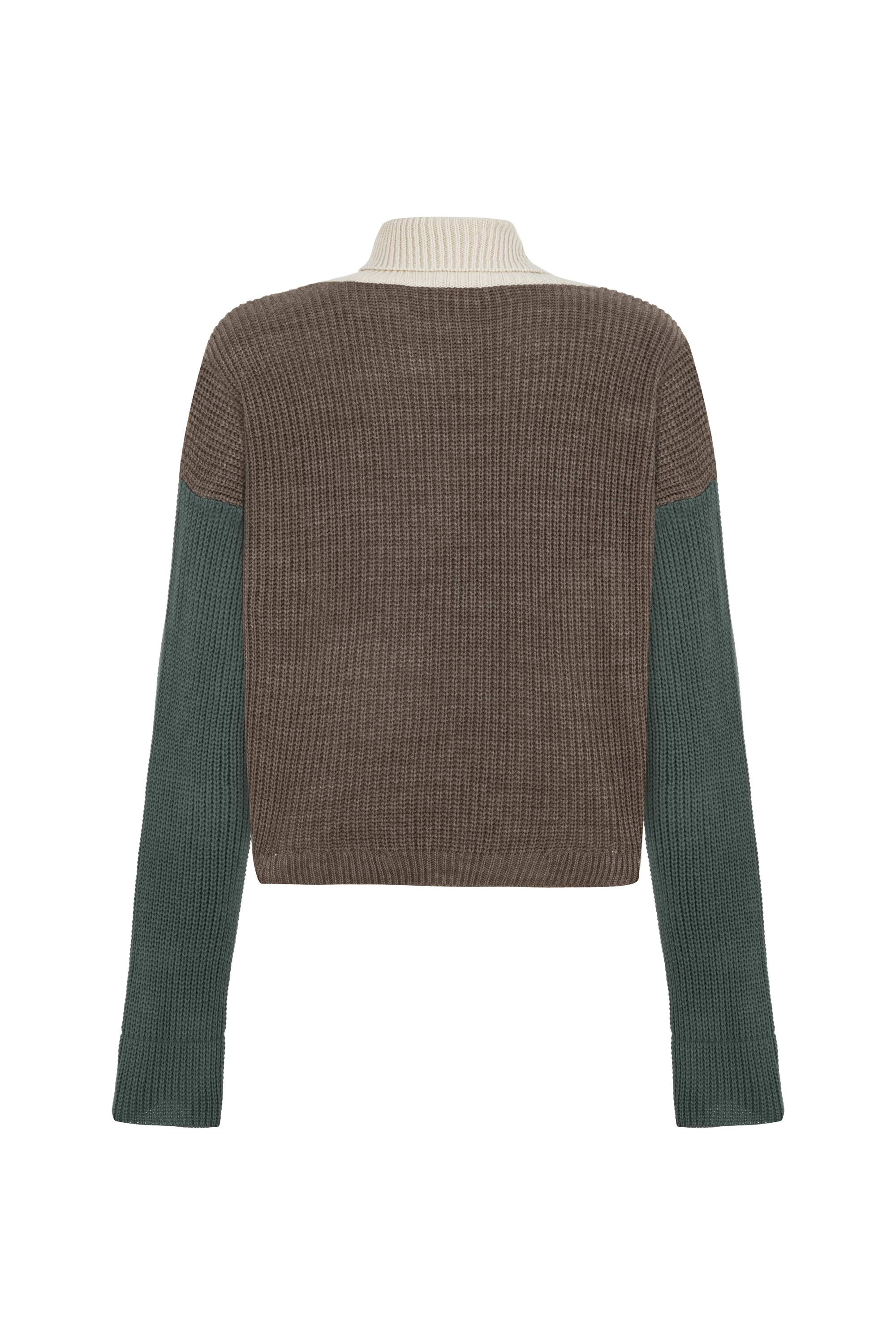 RENK BLOKLU BALIKÇI YAKA TRİKO KAZAK