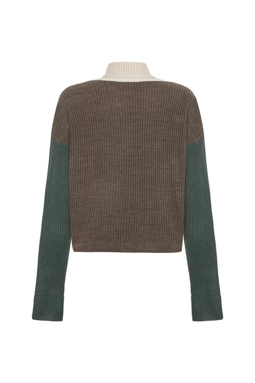  RENK BLOKLU BALIKÇI YAKA TRİKO KAZAK