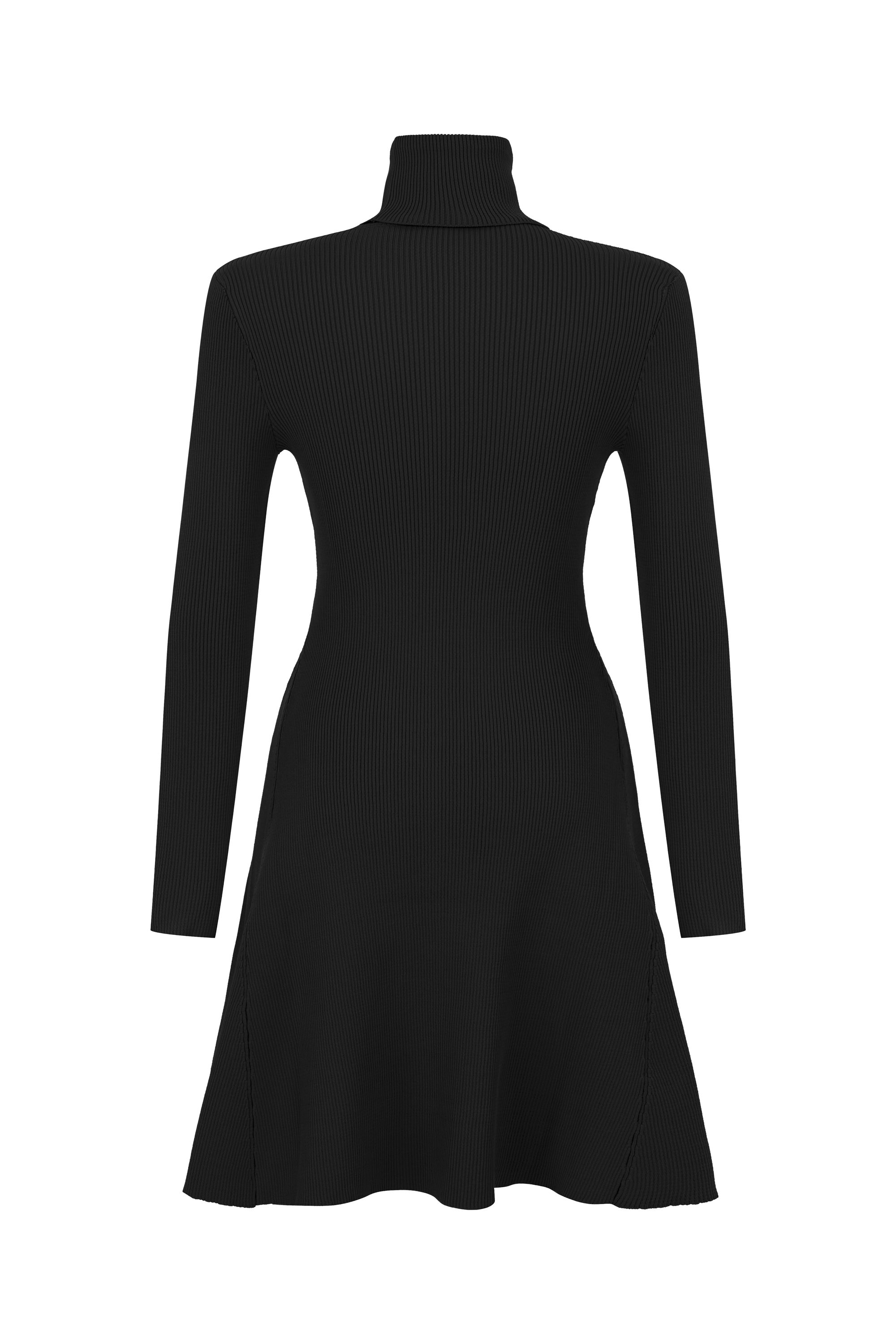 DİK YAKA MİNİ KLOŞ ELBİSE