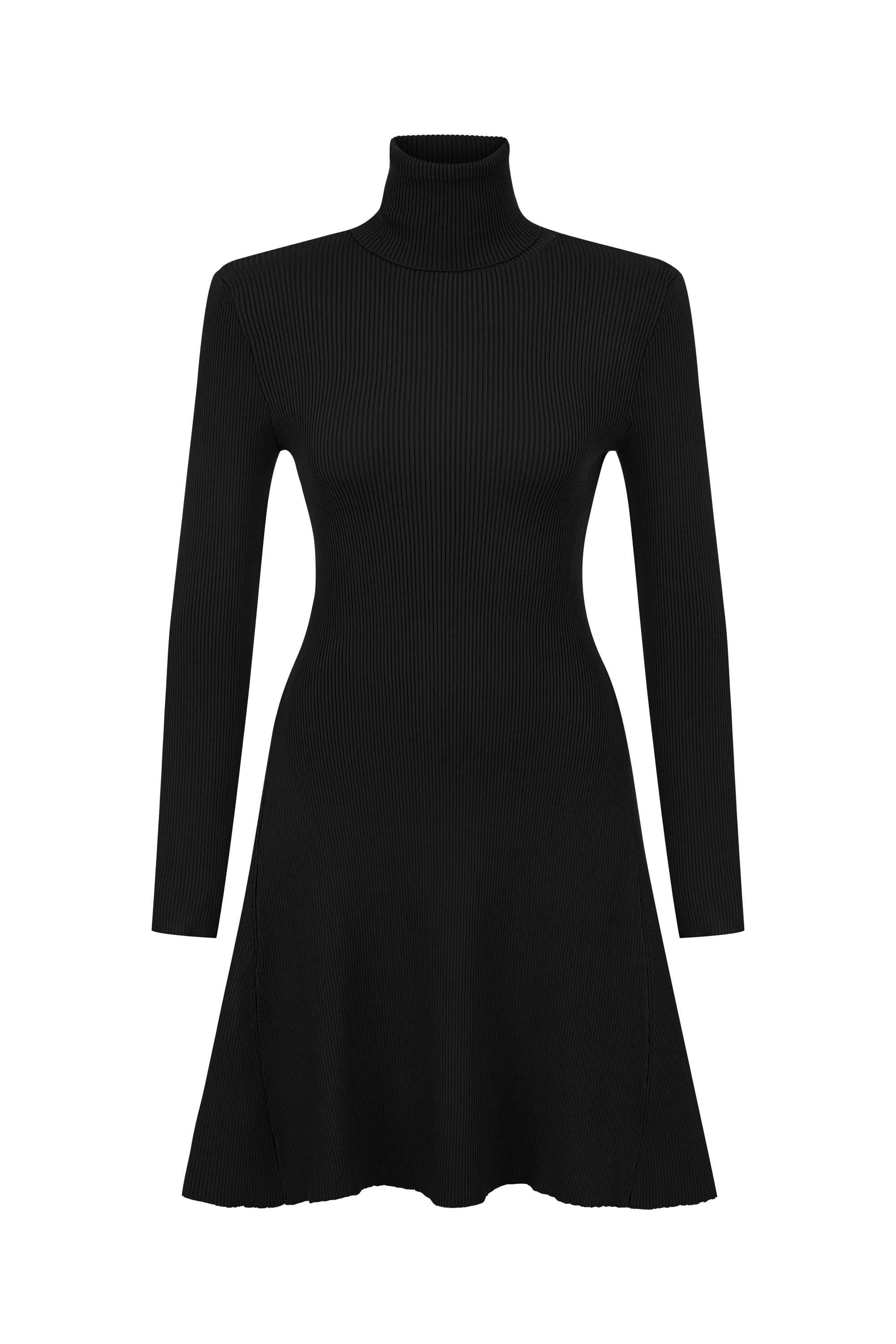 DİK YAKA MİNİ KLOŞ ELBİSE