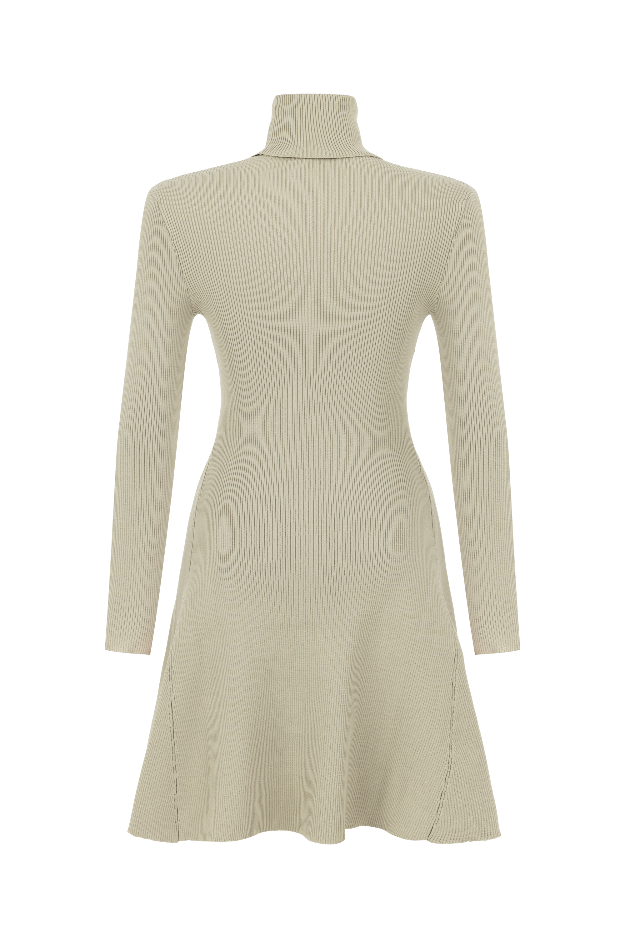 DİK YAKA MİNİ KLOŞ ELBİSE