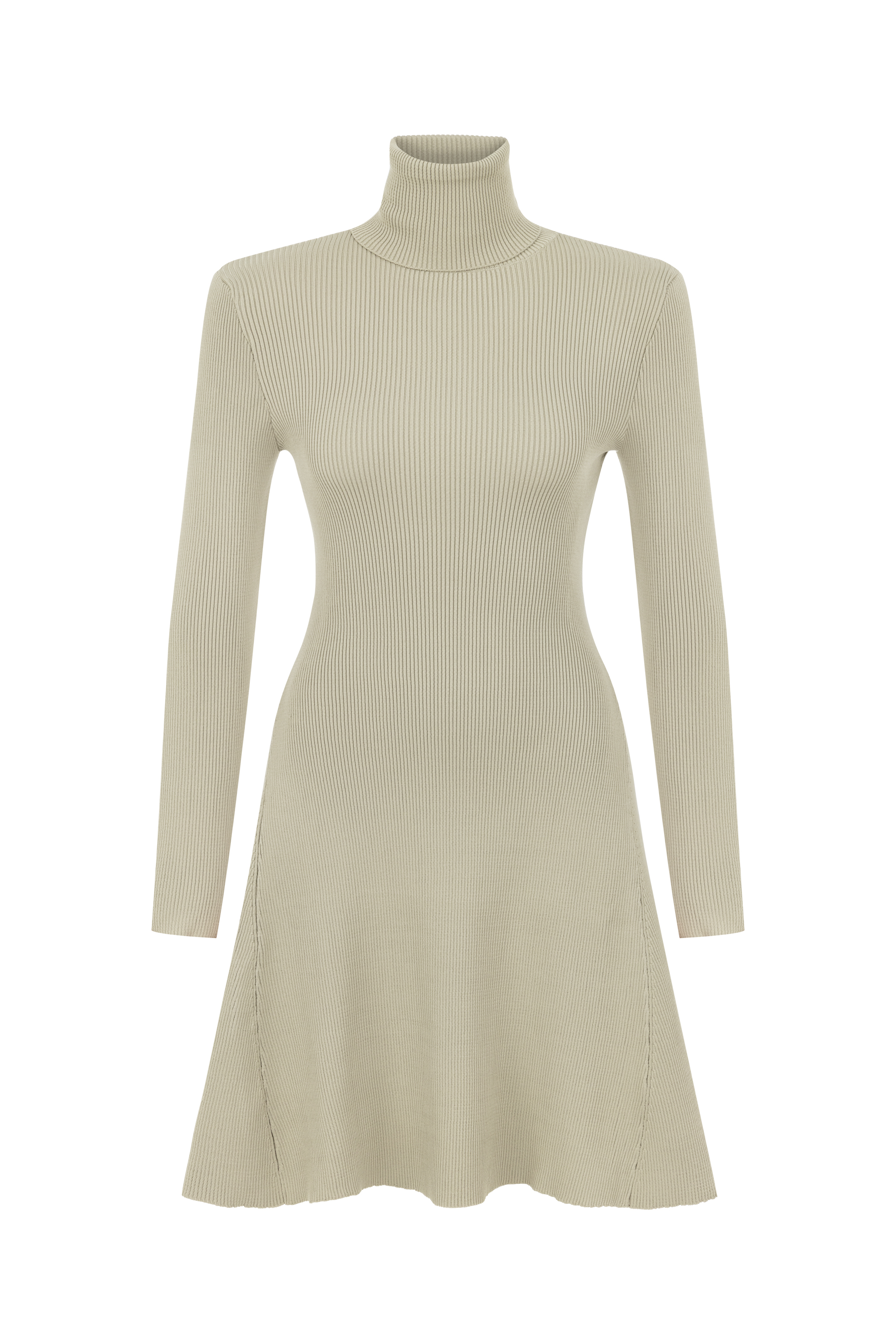 DİK YAKA MİNİ KLOŞ ELBİSE