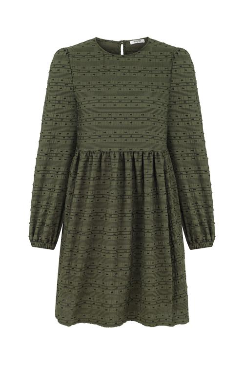  ÇİZGİLİ MİNİ PEPLUM ELBİSE