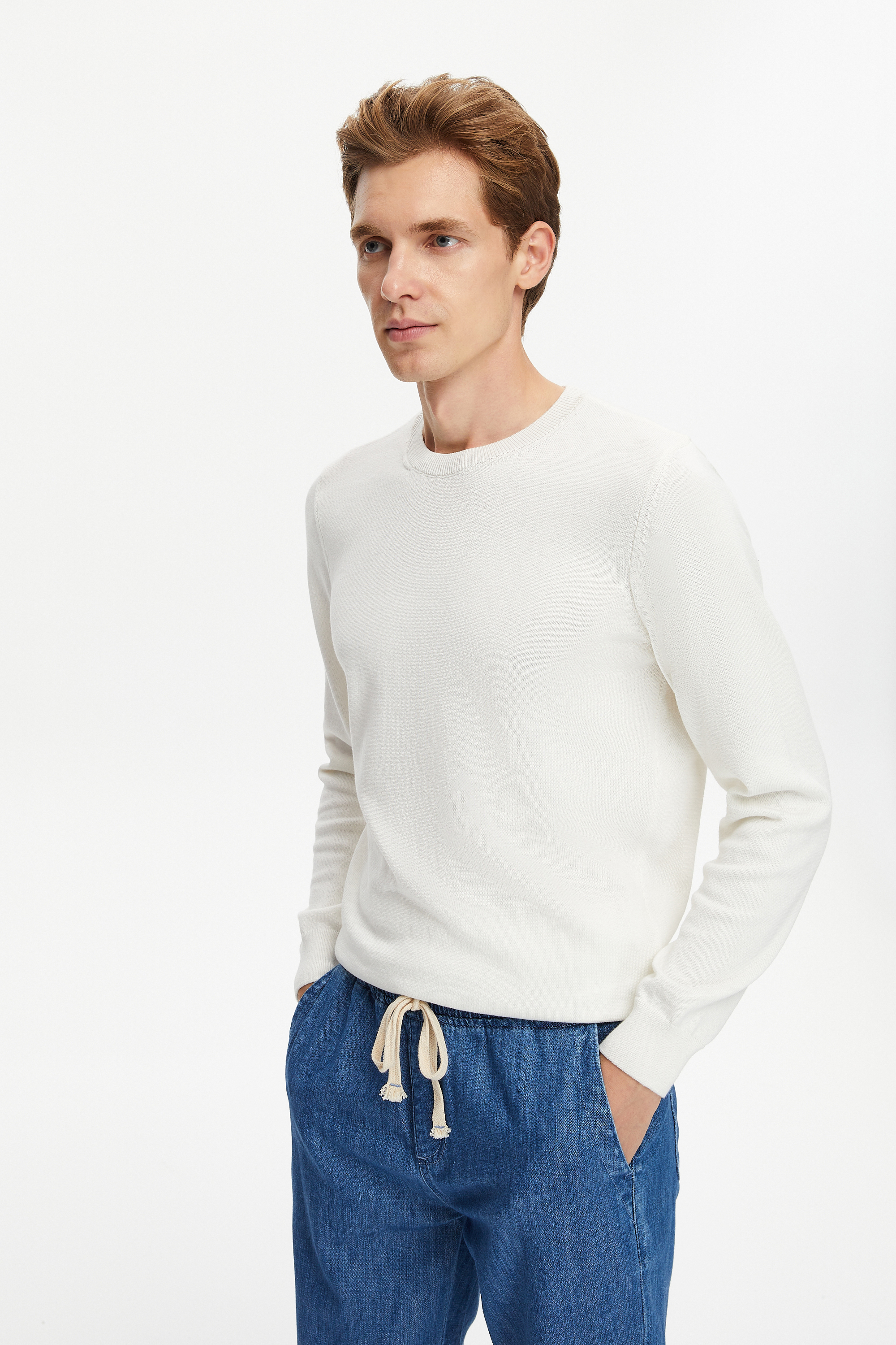 BİSİKLET YAKA TRİKO KAZAK