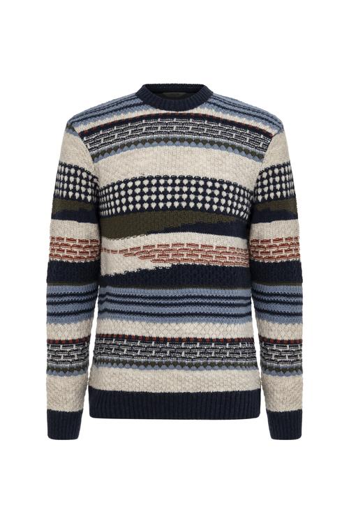  ÇİZGİLİ BİSİKLET YAKA TRİKO KAZAK