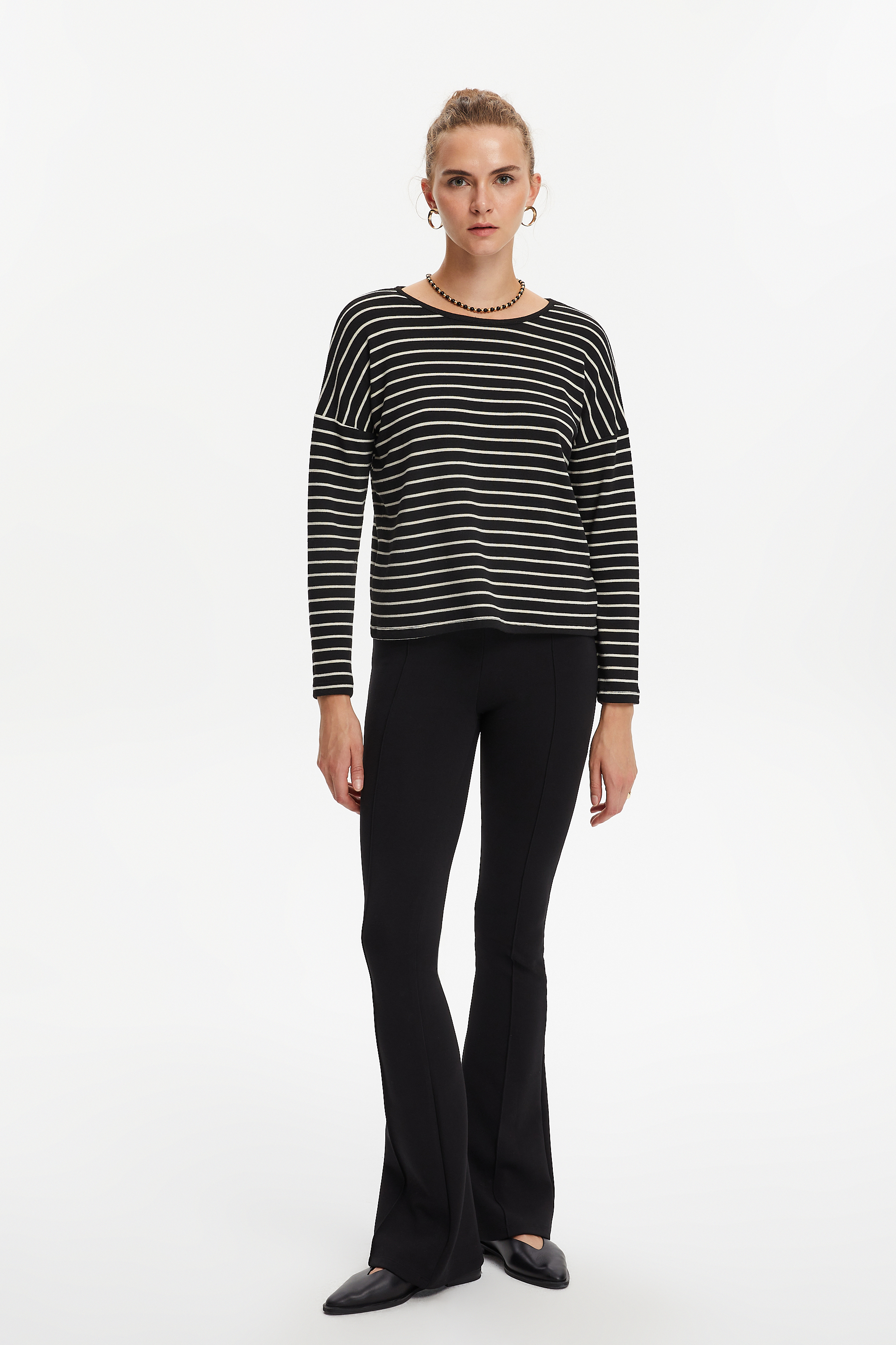 ÇİZGİLİ BİSİKLET YAKA TRİKO KAZAK