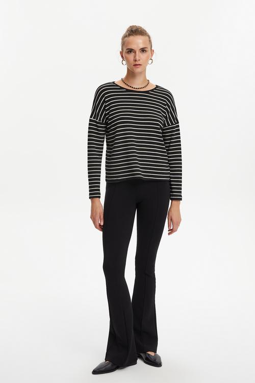  ÇİZGİLİ BİSİKLET YAKA TRİKO KAZAK