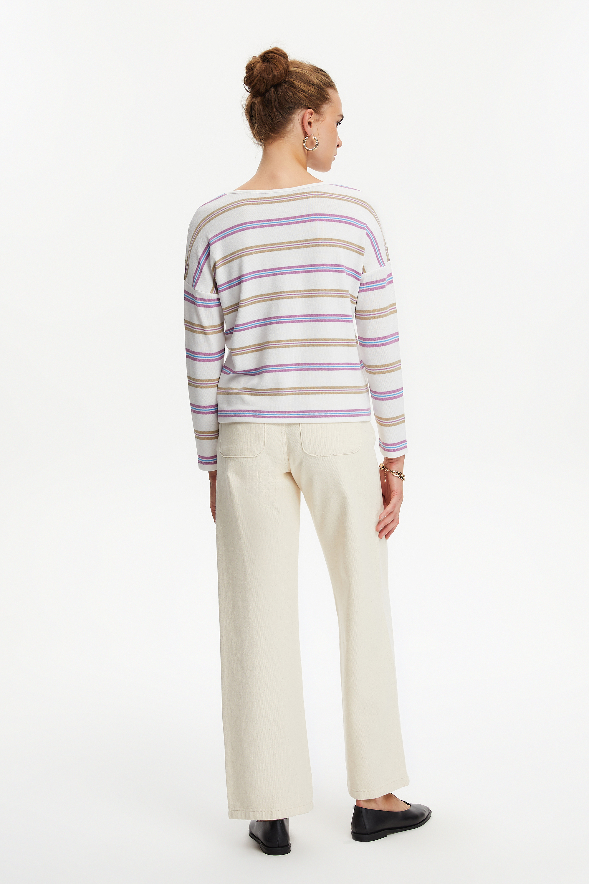 ÇİZGİLİ BİSİKLET YAKA TRİKO KAZAK