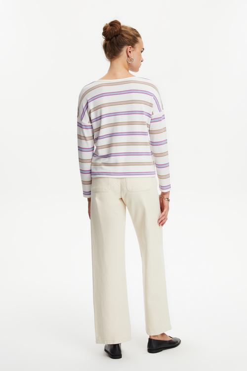  ÇİZGİLİ BİSİKLET YAKA TRİKO KAZAK