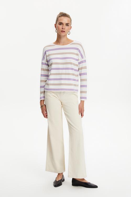  ÇİZGİLİ BİSİKLET YAKA TRİKO KAZAK