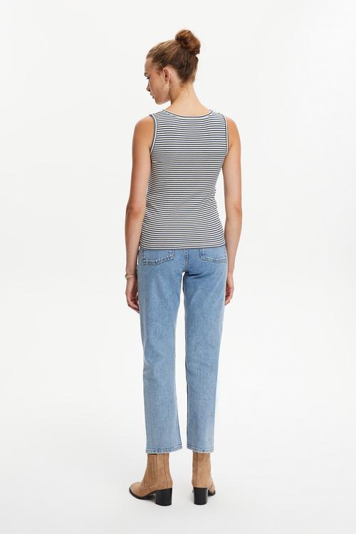  ÇİZGİLİ BİSİKLET YAKA ATLET