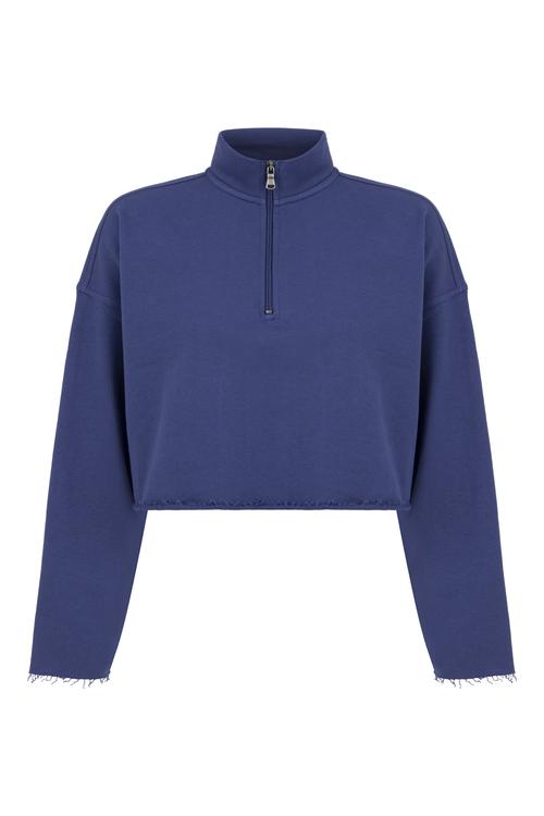  DİK YAKA YARIM FERMUARLI SWEATSHIRT