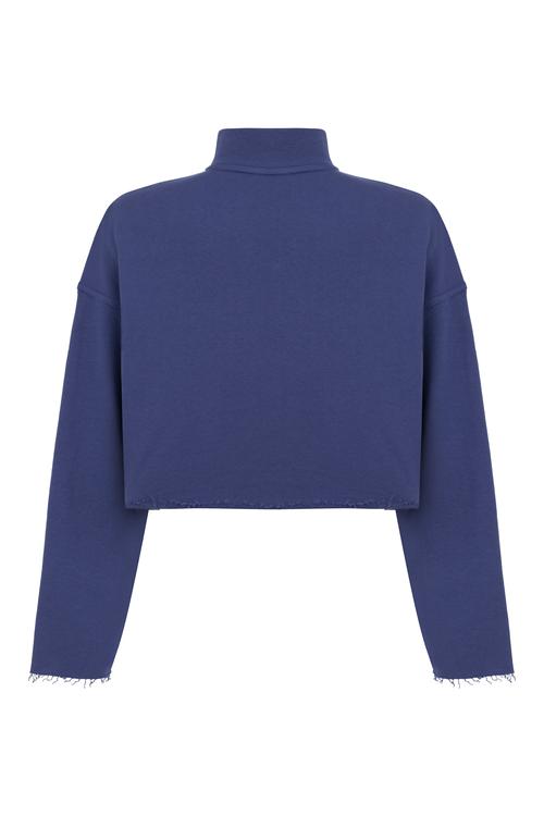  DİK YAKA YARIM FERMUARLI SWEATSHIRT