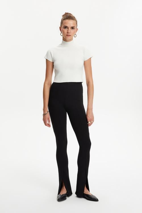  YIRTMAÇLI FLARE ÖRME PANTOLON