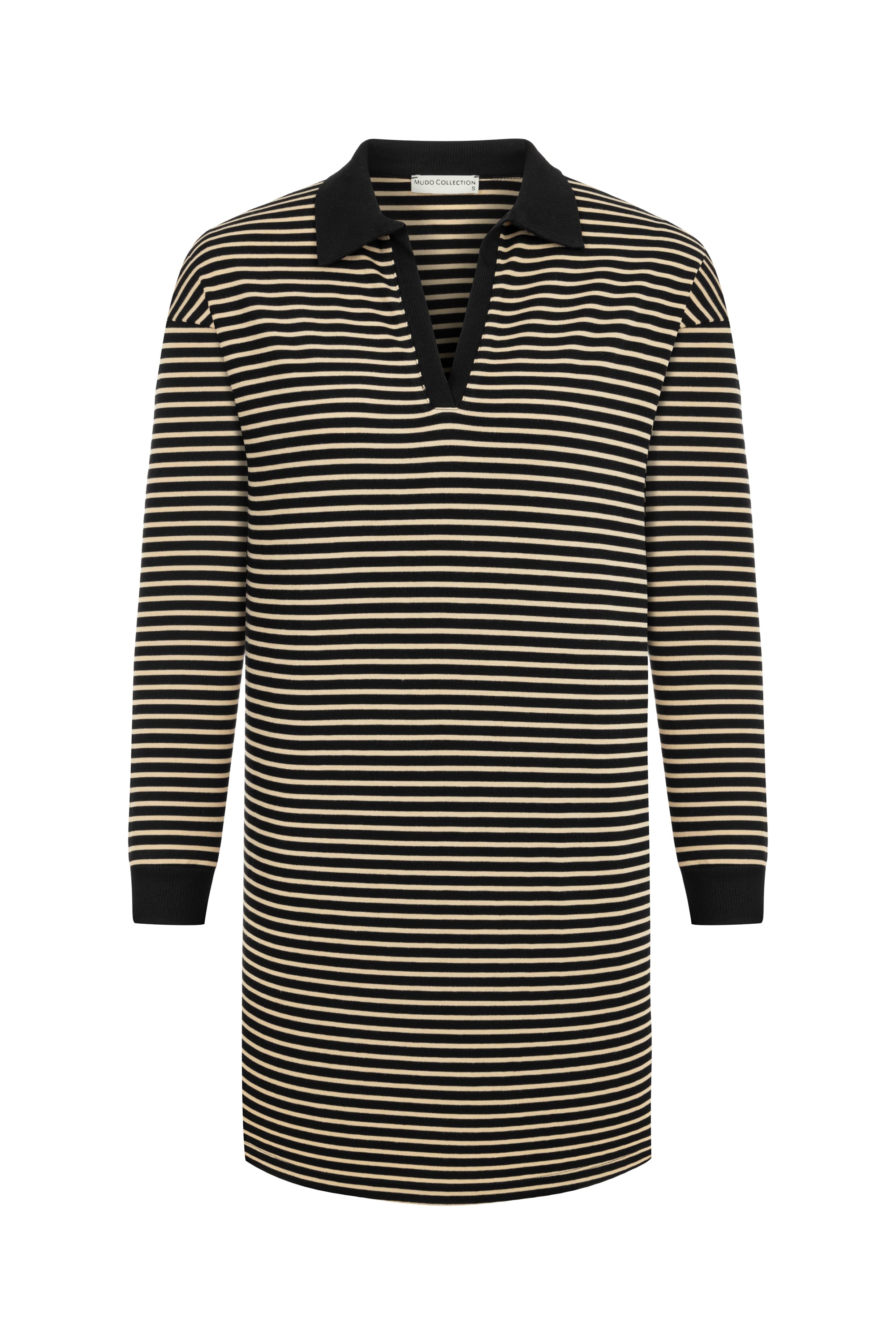 ÇİZGİLİ UZUN KOLLU MİNİ ELBİSE