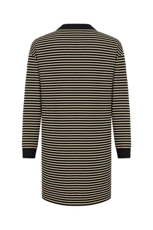  ÇİZGİLİ UZUN KOLLU MİNİ ELBİSE