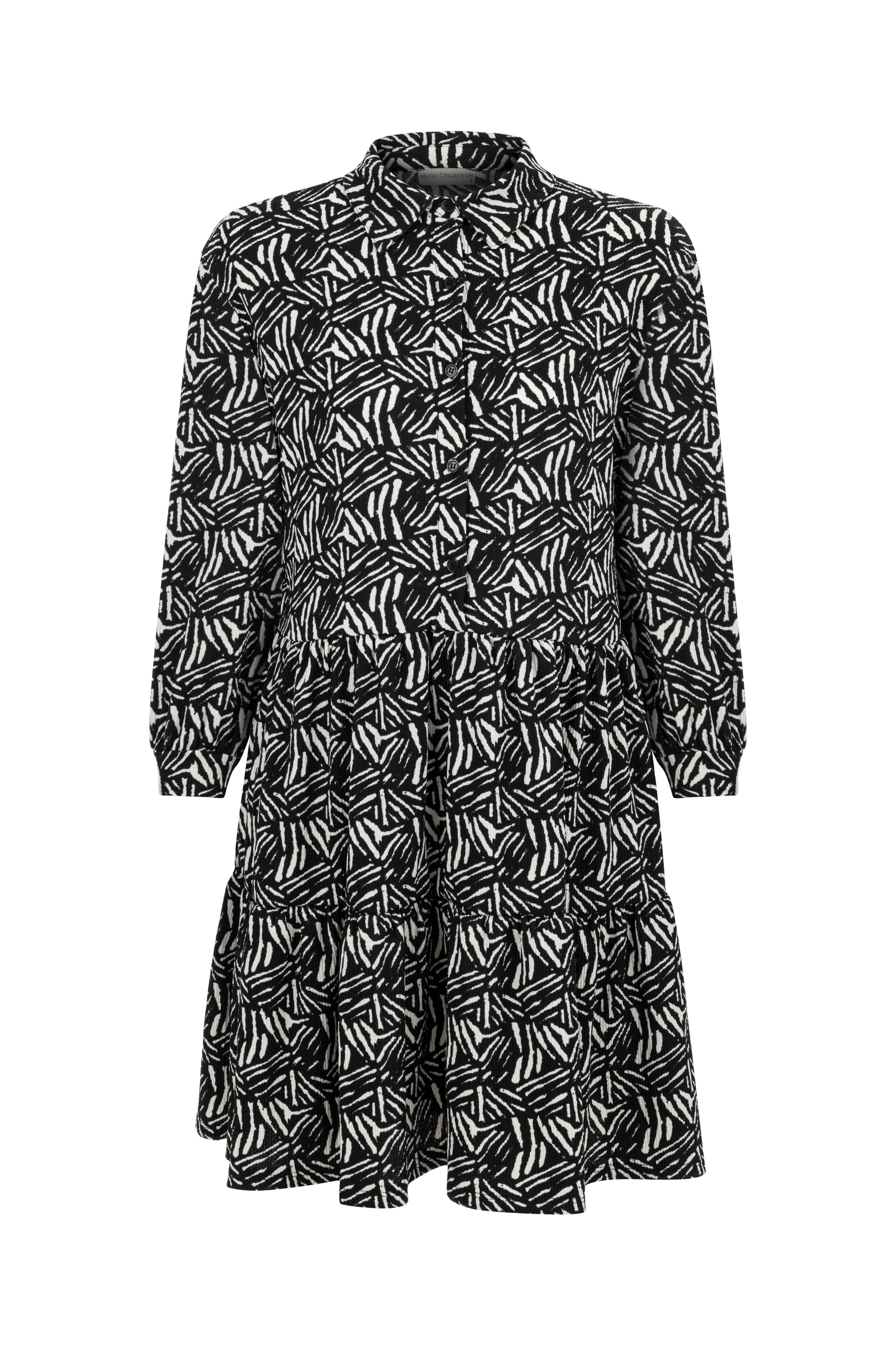 DESENLİ MİNİ KLOŞ ELBİSE