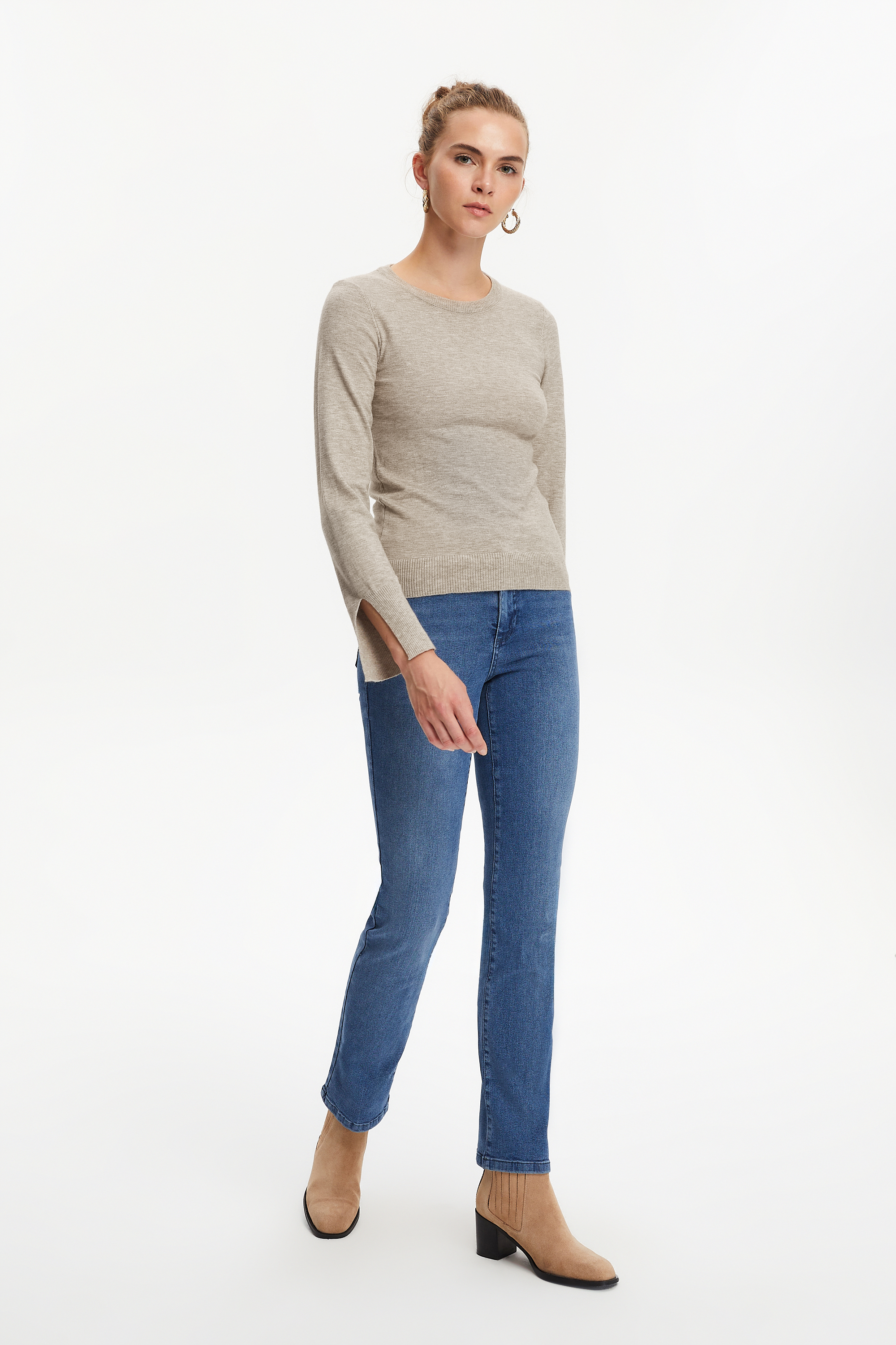 BİSİKLET YAKA TRİKO KAZAK