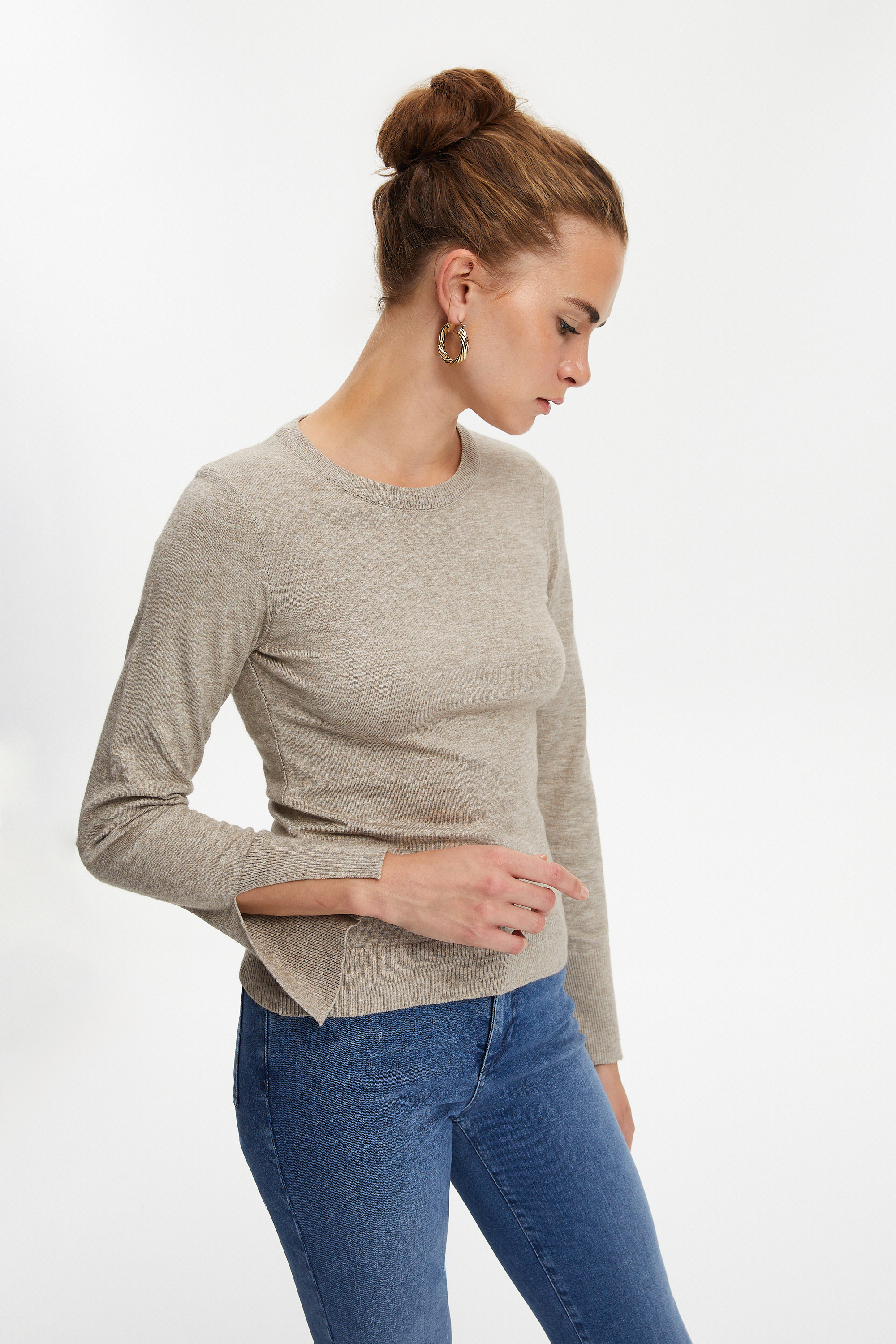 BİSİKLET YAKA TRİKO KAZAK