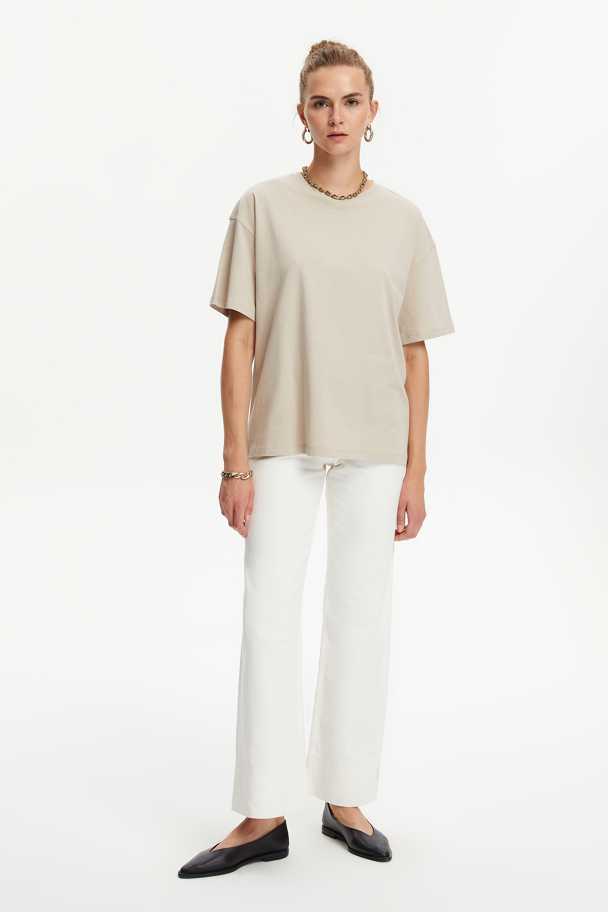 BİSİKLET YAKA KISA KOLLU T-SHIRT