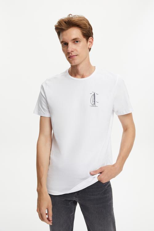  MARİN DETAYLI KISA KOLLU T-SHIRT